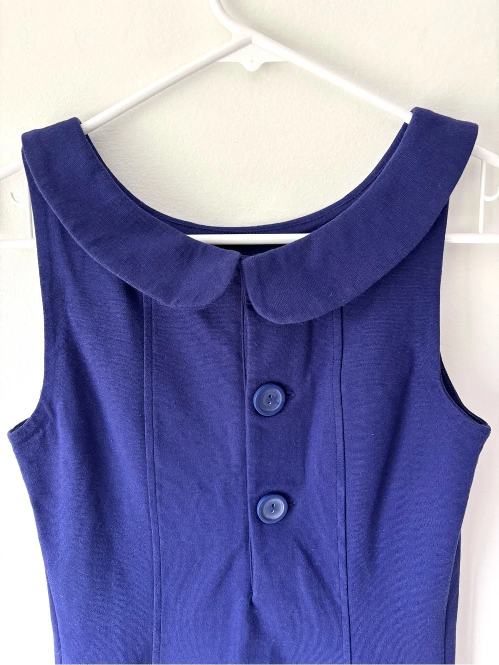 Boden Royal Blue Peter Pan Collared Sheath Mini Dress Preppy Sleeveless